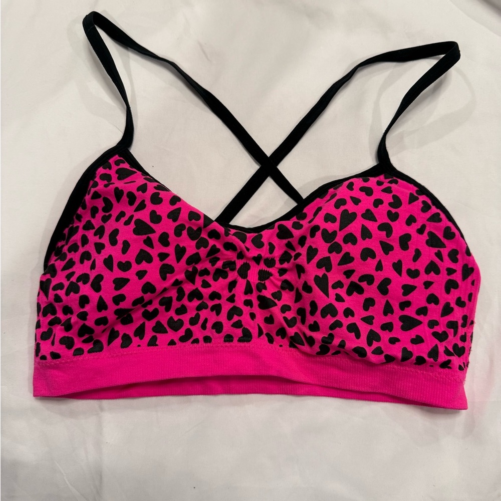 Pink and Black Leopard Print Bralette